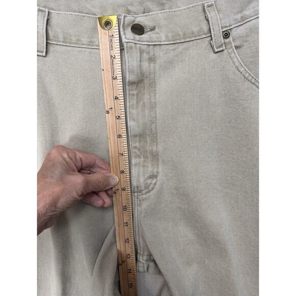 Vtg L.L. Bean Men’s 34x32 Double L Natural Fit Jeans Union Made USA Beige Work - Picture 7 of 13